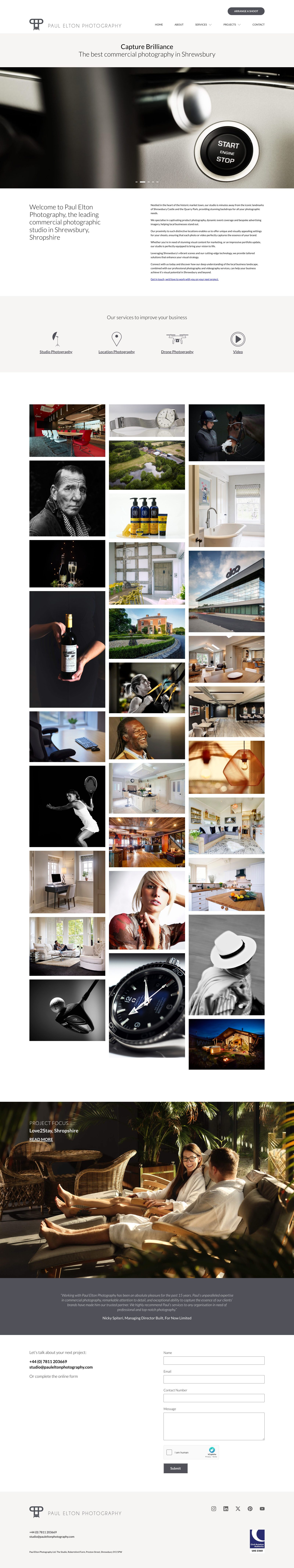 Paul Elton Photography website, desktop